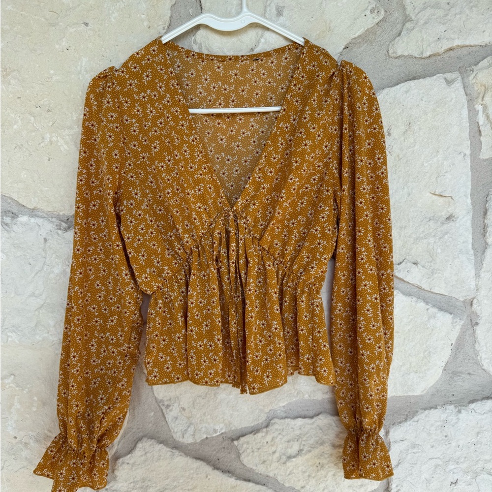 Floral Mustard Blouse